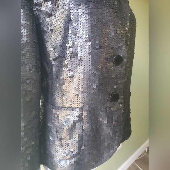 Phard Black All Sequin Button Blazer/Jacket (L) - Picture 2 of 5
